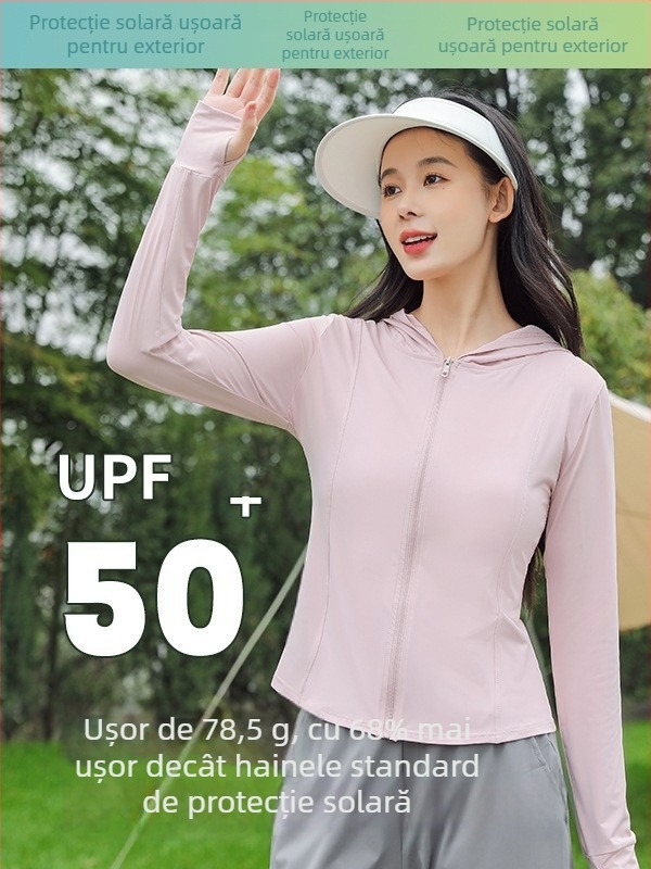 Geacă de exterior pentru femei din nailon cu UPF50+, glugă, respirabilă, uscare rapidă (Nailon; UPF50+; glugă; respirabilă; uscare rapidă)