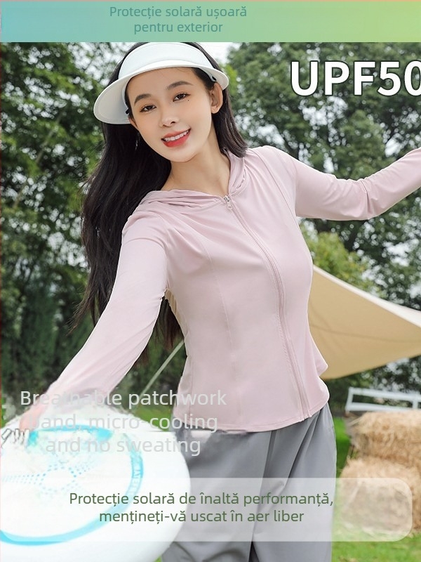 Geacă de exterior pentru femei din nailon cu UPF50+, glugă, respirabilă, uscare rapidă (Nailon; UPF50+; glugă; respirabilă; uscare rapidă)