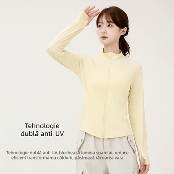 Geacă de vânt pentru femei, protecție UV UPF50+, material poliester, potrivită pentru vară, primăvară și toamnă