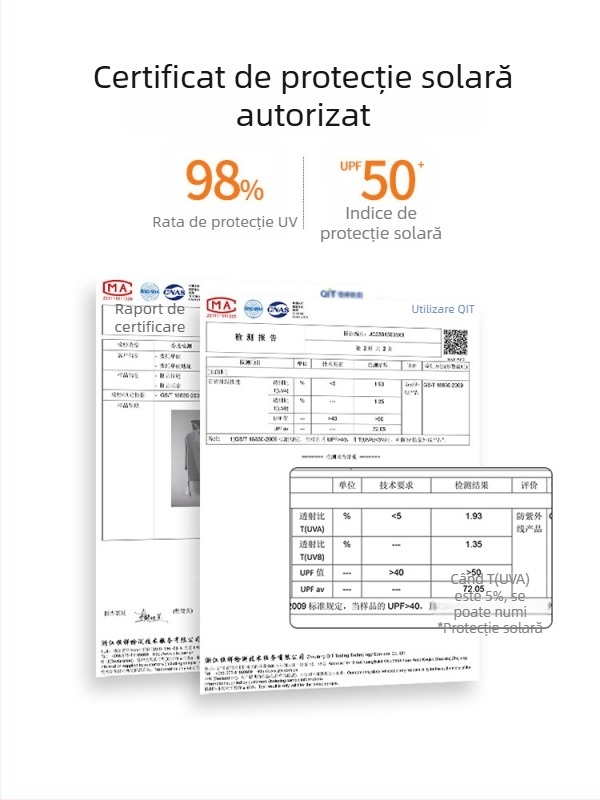 Îmbrăcăminte de protecție solară pentru femei, croială lejeră scurtă, Ice-Silk amestec poliester-spandex, UPF50+, mâneci lungi