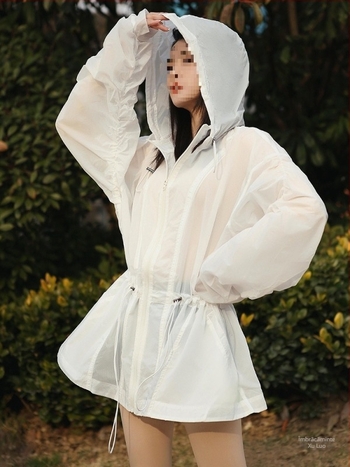 Jachetă de protecție UV pentru femei, cu glugă, ușoară și respirabilă, închidere cu fermoar, guler polo