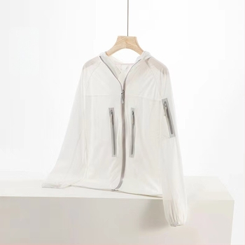 Geacă de vânt unisex pentru exterior, cu protecție UV UPF40+, material din nailon, respirabilă, cu glugă