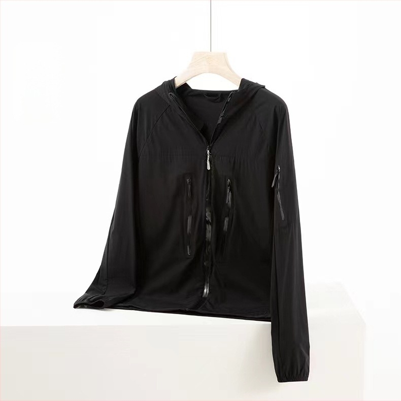 Geacă de vânt unisex pentru exterior, cu protecție UV UPF40+, material din nailon, respirabilă, cu glugă