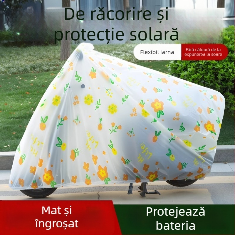 Acoperire pentru vehicule electrice, protecție împotriva ploii și a soarelui; stil: desen animat, drăguț, simplu