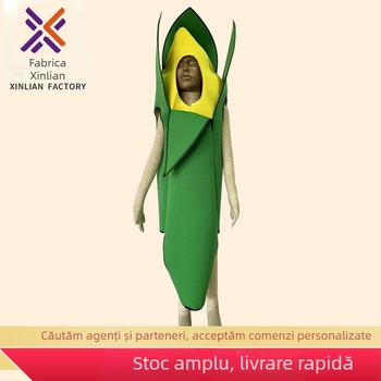Costum Halloween cosplay pentru scenă, motiv porumb, unisex, material din amestec de fibre chimice, țesătură principală poliester 80%, toamnă 2022