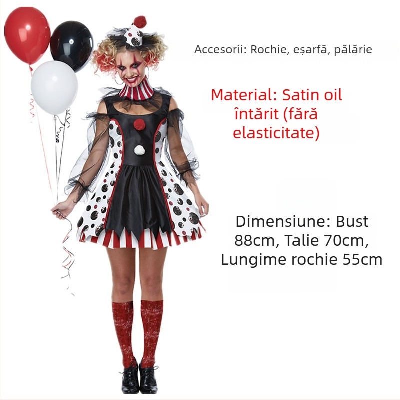 Mmm mumble rochie de scenă pentru clovn, cosplay de Halloween, țesătură poliester, primăvara 2025