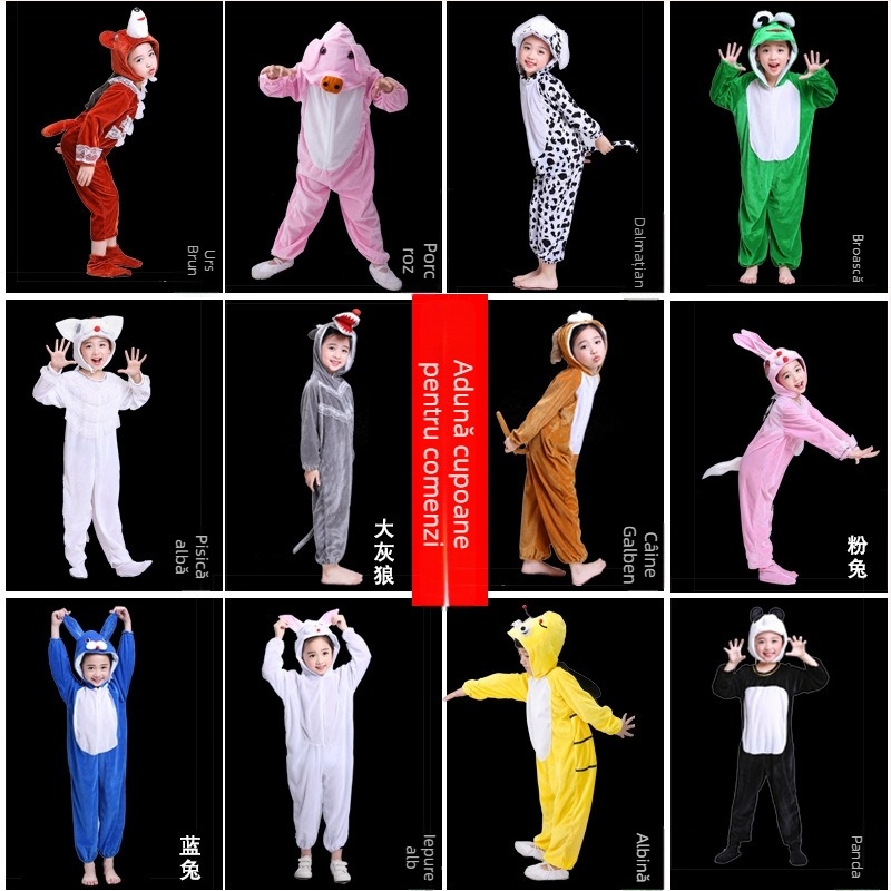 Costume de scenă cu animale pentru copii — Unisex, poliester cu fibră de acetat, 95%+ conținut de țesătură, vară 2024