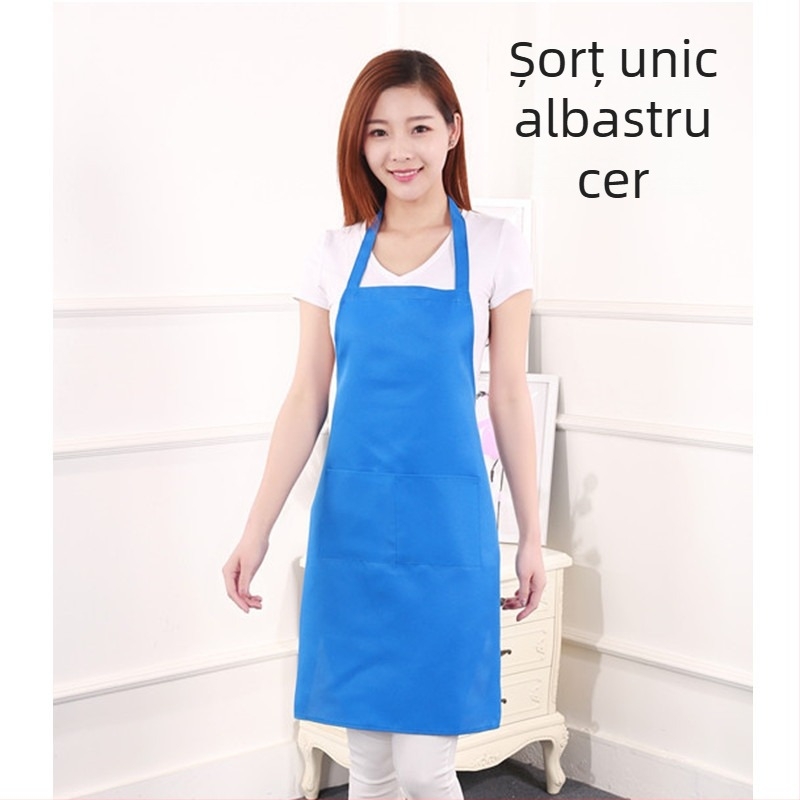 Șorț personalizat cu imprimare a logo-ului pentru supermarketuri și restaurante hot pot — halterneck, fără mâneci