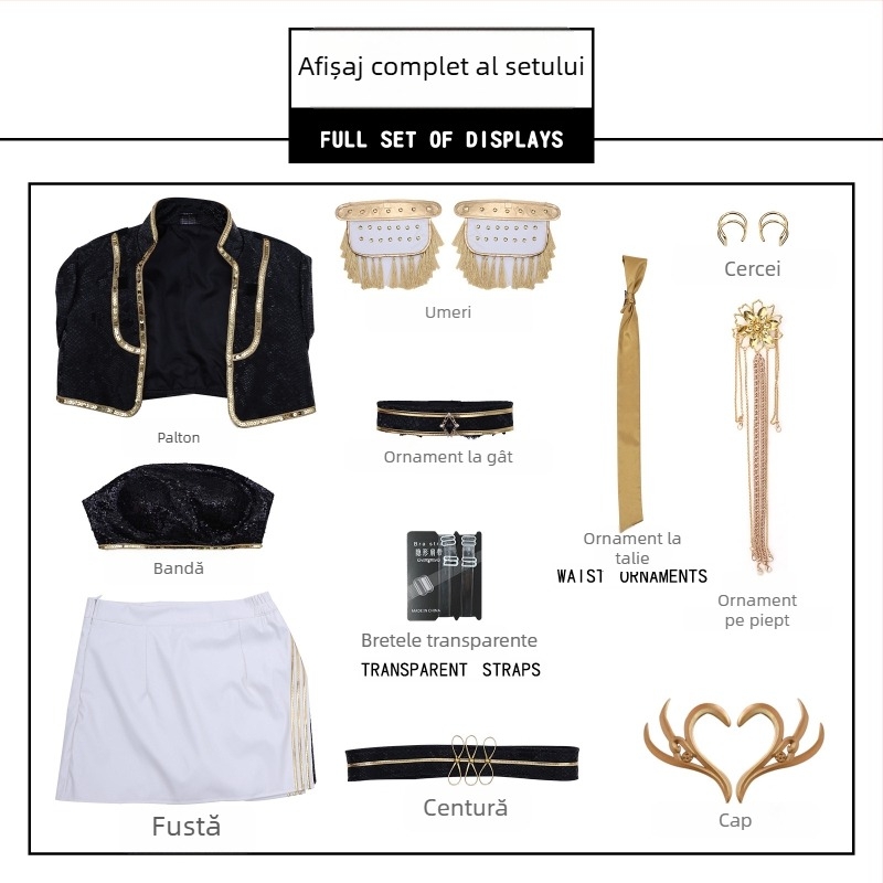 Costum cosplay Many pentru femei — PU piele cu blană artificială, pentru jocuri și animații