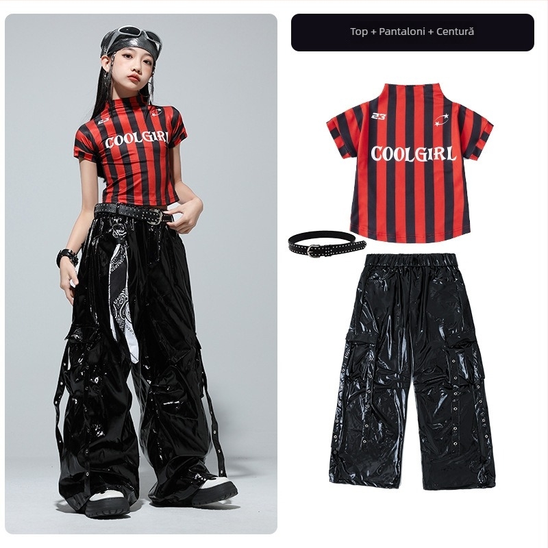 Costum de dans jazz pentru copii – stil hip hop – pentru copii 8+ ani (peste 140 cm) – lansare vară 2025