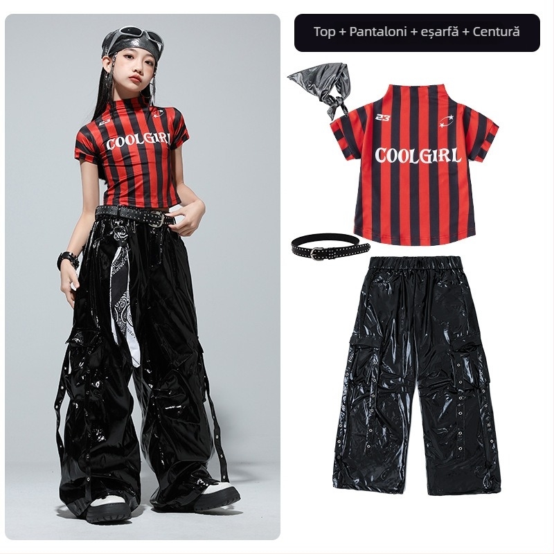 Costum de dans jazz pentru copii – stil hip hop – pentru copii 8+ ani (peste 140 cm) – lansare vară 2025