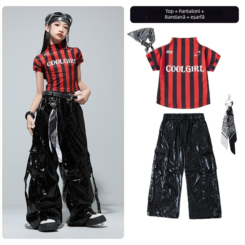 Costum de dans jazz pentru copii – stil hip hop – pentru copii 8+ ani (peste 140 cm) – lansare vară 2025