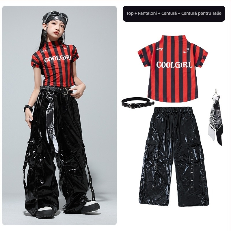 Costum de dans jazz pentru copii – stil hip hop – pentru copii 8+ ani (peste 140 cm) – lansare vară 2025