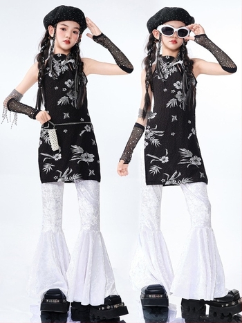 Set pentru dans Jazz pentru copii - țesătură lavabilă cu enzime, pentru vârste 3–8 ani, vară 2025, origine Zhejiang