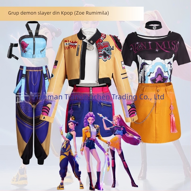 Costum cosplay pentru grupă K-Pop feminină, stil elegant, poliester 80–90% conținut, lansare vară 2025, pentru jocuri și anime, brand Starry Sky