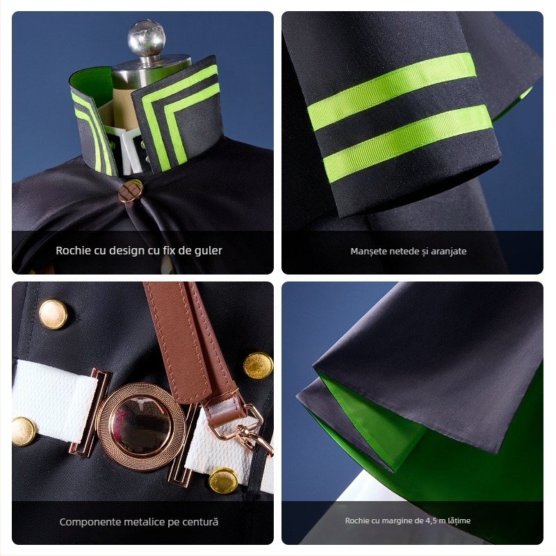 Costum cosplay cu mantie – Manmeng Shadow, pentru femei, poliester, pentru jocuri/roluri din anime, primăvara 2024