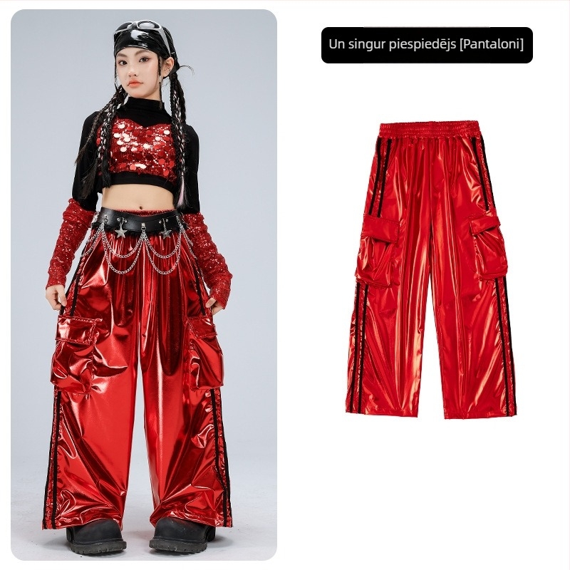 Costum de performanță pentru fete, pentru copii, tricou cu mânecă lungă în stil catwalk (material poliester; conținut poliester 50%; potrivit pentru 8+ ani; iarna 2025; etichetă de gât)