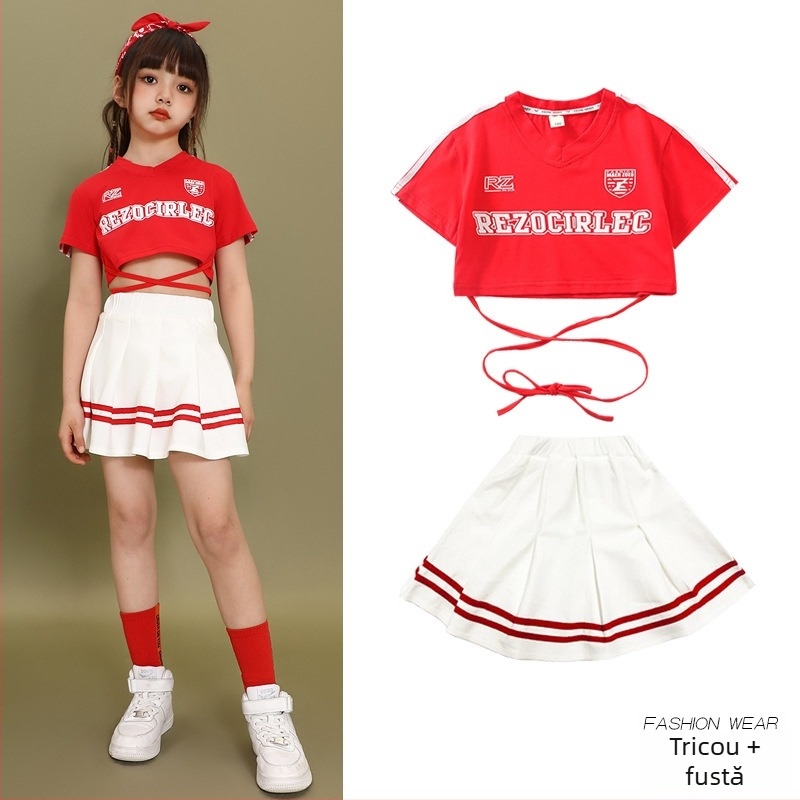 Costum de dans hip-hop pentru copii – stil coreean; 70% bumbac; pentru copii peste 8 ani; unisex