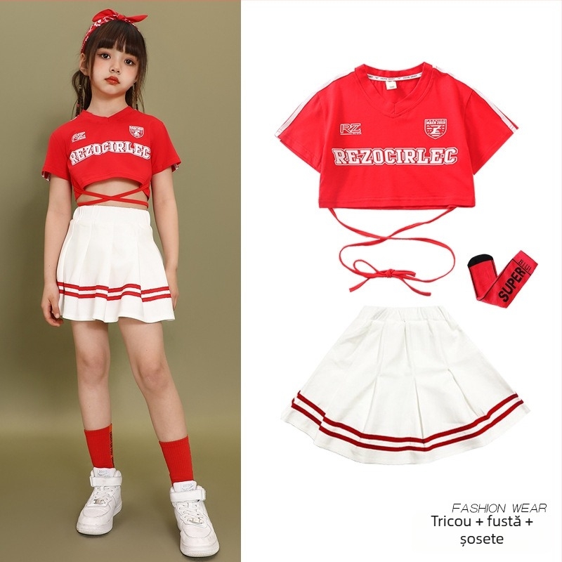 Costum de dans hip-hop pentru copii – stil coreean; 70% bumbac; pentru copii peste 8 ani; unisex