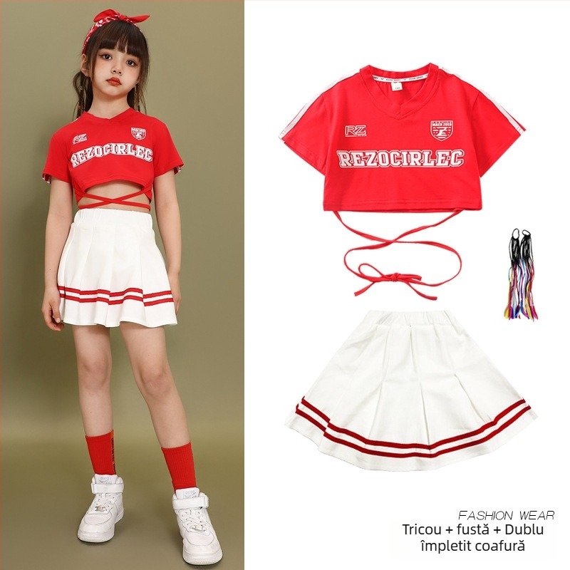 Costum de dans hip-hop pentru copii – stil coreean; 70% bumbac; pentru copii peste 8 ani; unisex