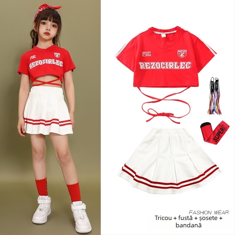 Costum de dans hip-hop pentru copii – stil coreean; 70% bumbac; pentru copii peste 8 ani; unisex