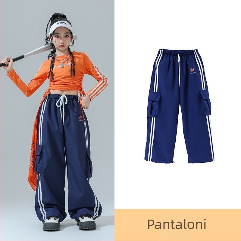 Costum de dans Jazz pentru copii – ținută de scenă pentru fete, fibră de acetat, tratament moale, stil hip-hop, Toamnă 2024