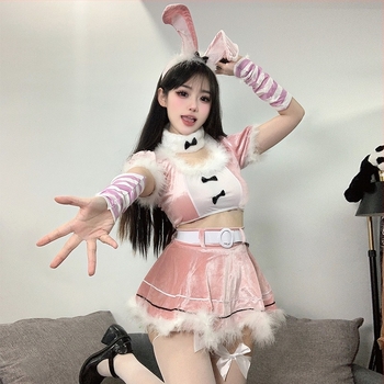 Costum cosplay de Crăciun cu iepuraș-copil: uniformă sexy pentru scenă — Brand Izu Story; Sezon: Vara 2023; Material: poliester; Material principal: poliester 30–50%; Material secundar: poliester 30–50%