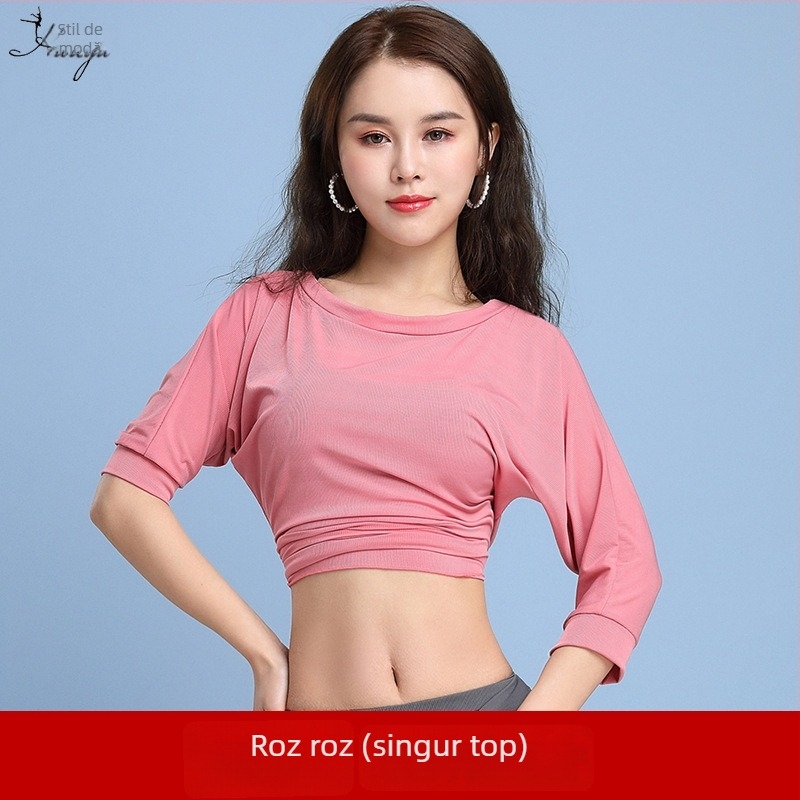 Fashion Huayu Top Belly Dance pentru Începătoare – Poliester de înaltă elasticitate cu Spandex; Țesătură principală: Spandex; Pentru femei 25–29; Primăvara 2025