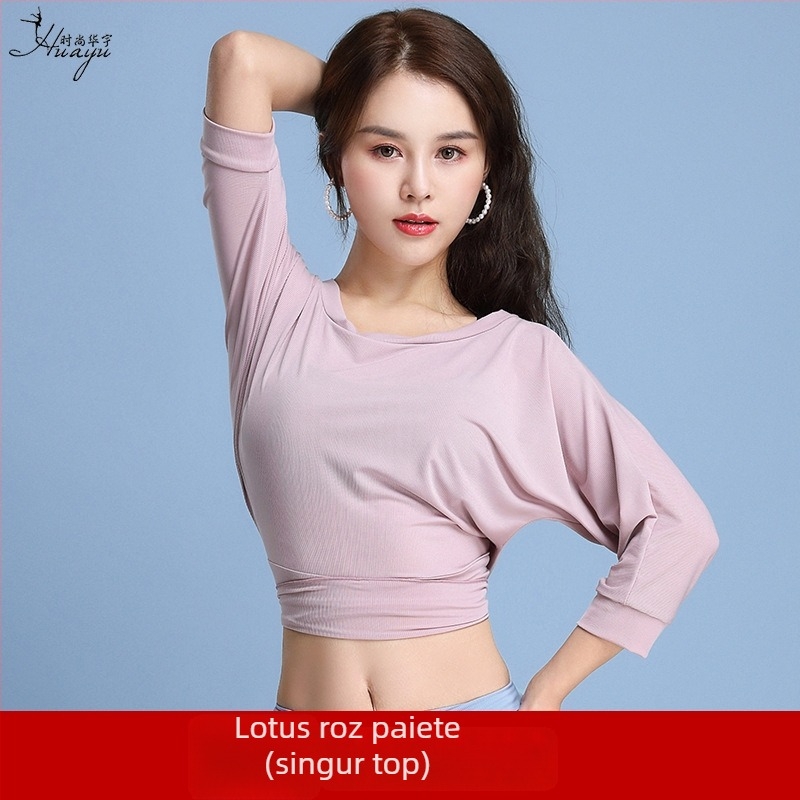 Fashion Huayu Top Belly Dance pentru Începătoare – Poliester de înaltă elasticitate cu Spandex; Țesătură principală: Spandex; Pentru femei 25–29; Primăvara 2025