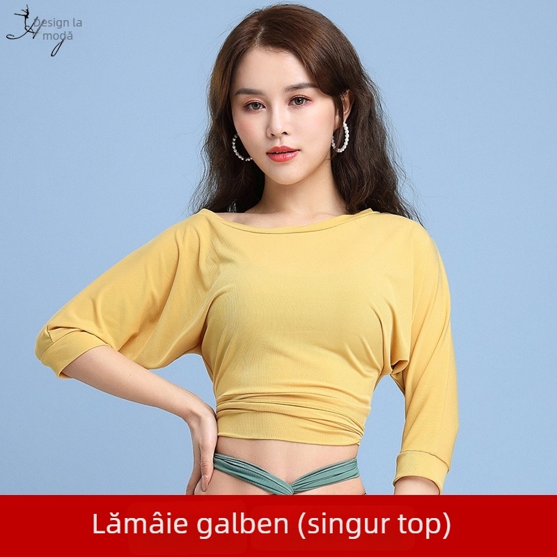 Fashion Huayu Top Belly Dance pentru Începătoare – Poliester de înaltă elasticitate cu Spandex; Țesătură principală: Spandex; Pentru femei 25–29; Primăvara 2025