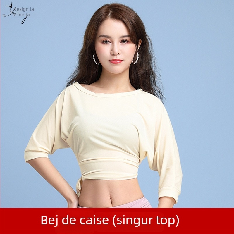 Fashion Huayu Top Belly Dance pentru Începătoare – Poliester de înaltă elasticitate cu Spandex; Țesătură principală: Spandex; Pentru femei 25–29; Primăvara 2025