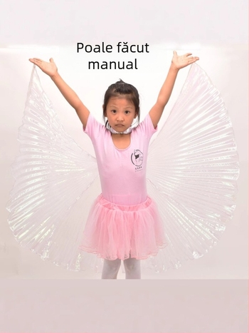 Costum Belly Dance cu pelerină, gât halter și aripi croșetate manual, îmbrăcăminte de scenă unisex, țesătură Pingqicai poliester, iarna 2022