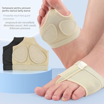 Protector pentru talpă Belly Dance – pernă frontală pentru partea din față a tălpii, talpă din plasă elastică de microfibră, potrivit pentru balet, gimnastică și dans latino, pentru toate anotimpurile