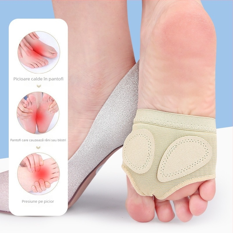 Protector pentru talpă Belly Dance – pernă frontală pentru partea din față a tălpii, talpă din plasă elastică de microfibră, potrivit pentru balet, gimnastică și dans latino, pentru toate anotimpurile