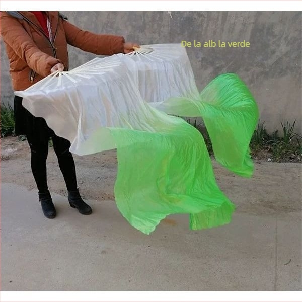 Fan de dans din mătase cu model koi pentru belly dance și Yangko – accesoriu pentru reprezentații adulți