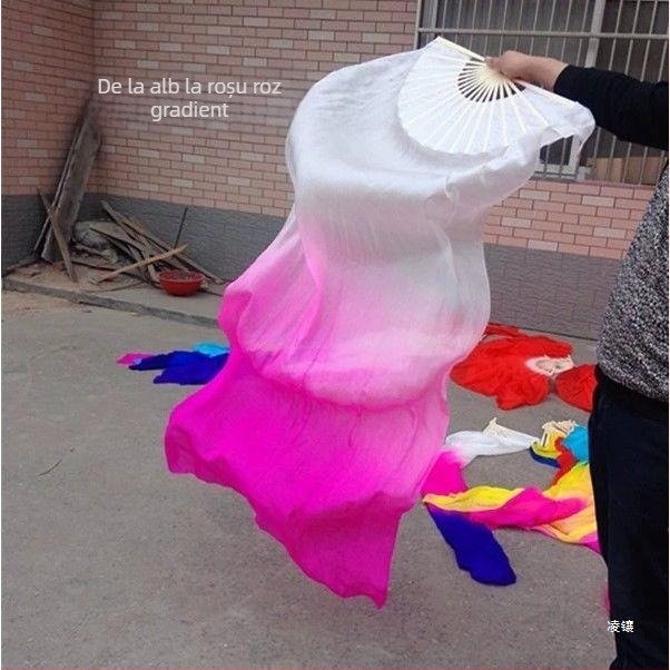 Fan de dans din mătase cu model koi pentru belly dance și Yangko – accesoriu pentru reprezentații adulți