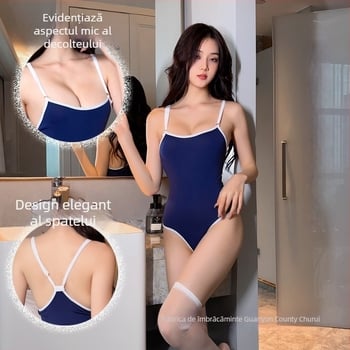 Costum de baie întreg, bodysuit pentru femei, stil drăguț de joc de rol, țesătură poliester, conținut poliester 90–95%