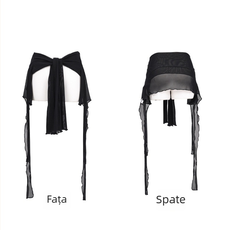 Costum de belly dance cu mâneci lungi din plasă cu franjuri, stil chinezesc, retro literar, țesătură TR, PVC până la 30%, cod produs F9899S78SSH658