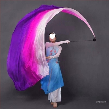 Recuzită pentru belly dance cu eșarfă din voal gradient și minge agățată (Brand: Other; Vârsta: Adulți; Lansare: Vara 2021; Utilizare: reprezentație pe scenă/ceremonie de deschidere)