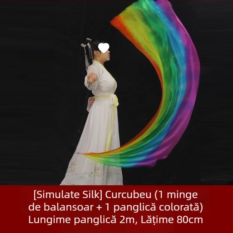 Recuzită pentru belly dance cu eșarfă din voal gradient și minge agățată (Brand: Other; Vârsta: Adulți; Lansare: Vara 2021; Utilizare: reprezentație pe scenă/ceremonie de deschidere)