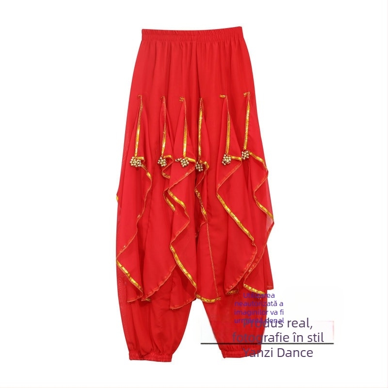 Costum de dans indian pentru copii cu pantaloni rotativi pentru belly dance și dansuri populare Xinjiang