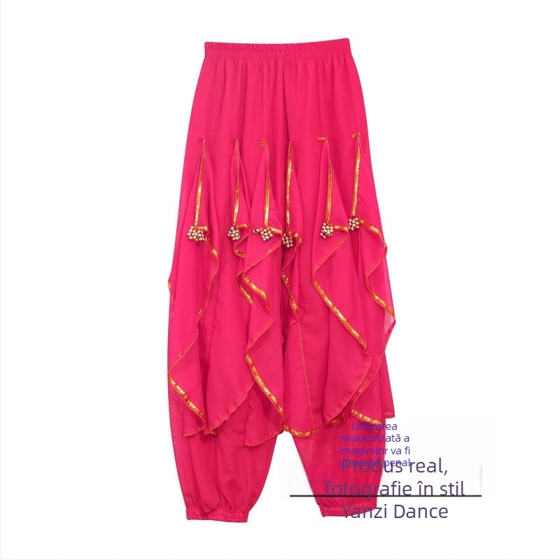 Costum de dans indian pentru copii cu pantaloni rotativi pentru belly dance și dansuri populare Xinjiang