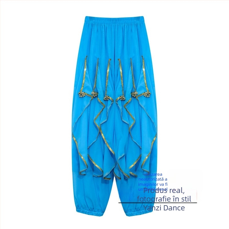 Costum de dans indian pentru copii cu pantaloni rotativi pentru belly dance și dansuri populare Xinjiang