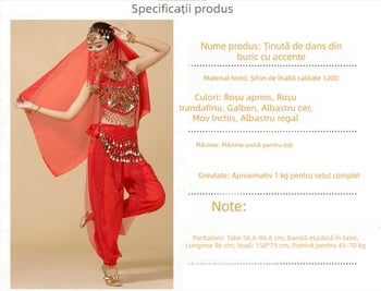 Costum de dans Belly Dance - Nou costum indian pentru reprezentații - Set de antrenament