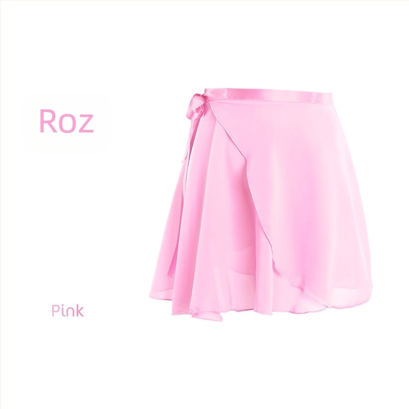 Fustă de dans pentru femei – fustă scurtă de balet, din șifon, într-o singură piesă, model solid, poliester cu căptușeală din amestec de bumbac