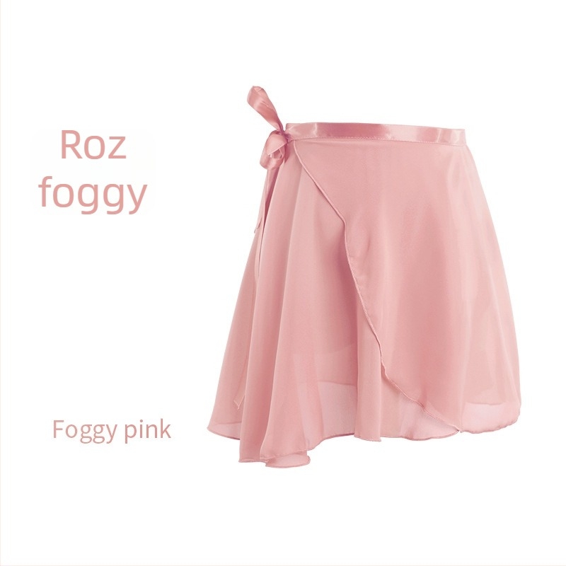 Fustă de dans pentru femei – fustă scurtă de balet, din șifon, într-o singură piesă, model solid, poliester cu căptușeală din amestec de bumbac