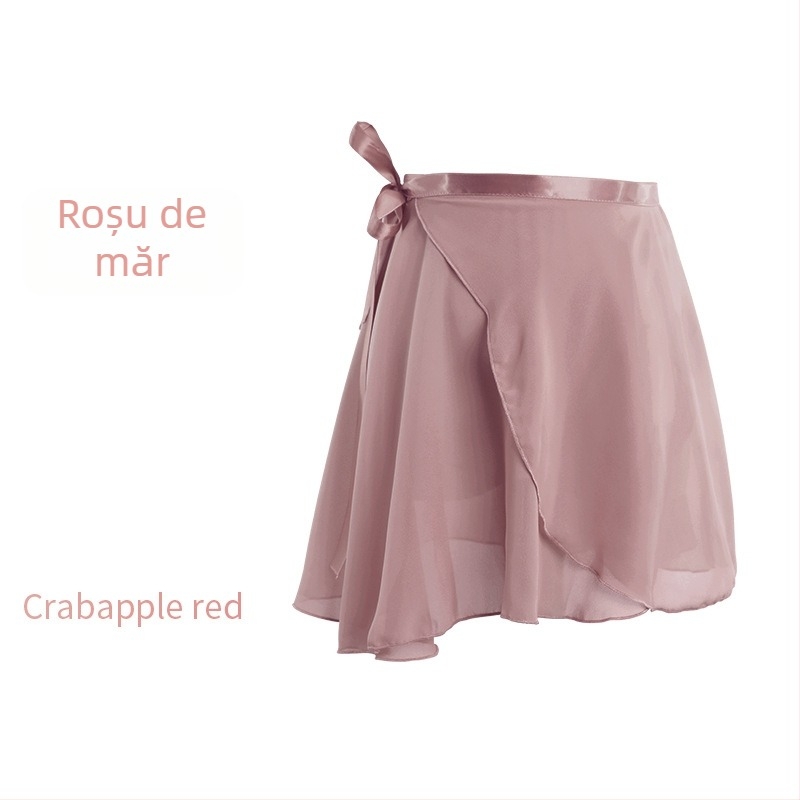 Fustă de dans pentru femei – fustă scurtă de balet, din șifon, într-o singură piesă, model solid, poliester cu căptușeală din amestec de bumbac