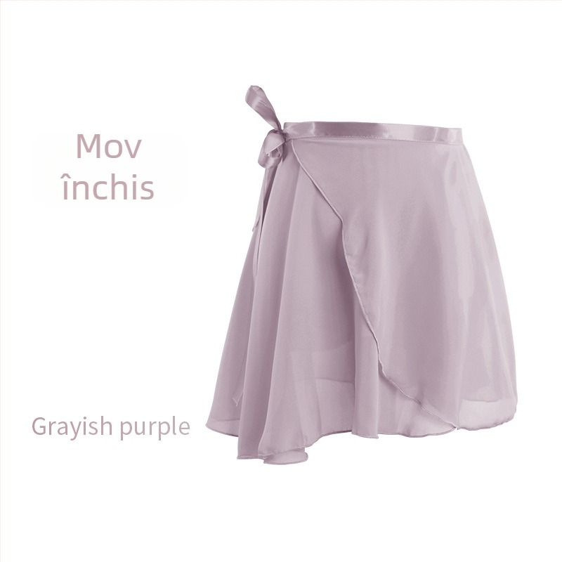 Fustă de dans pentru femei – fustă scurtă de balet, din șifon, într-o singură piesă, model solid, poliester cu căptușeală din amestec de bumbac