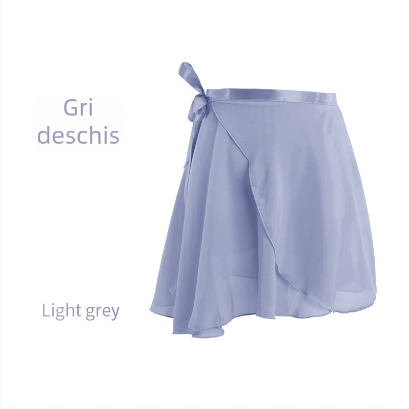 Fustă de dans pentru femei – fustă scurtă de balet, din șifon, într-o singură piesă, model solid, poliester cu căptușeală din amestec de bumbac