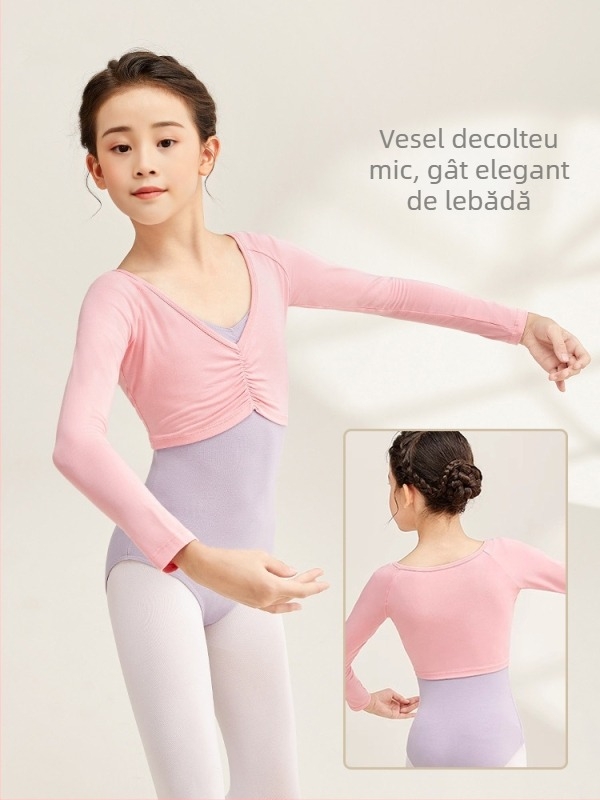 Top de practică ballet pentru copii, modal 60%, fete 3–8 ani, stil dulce